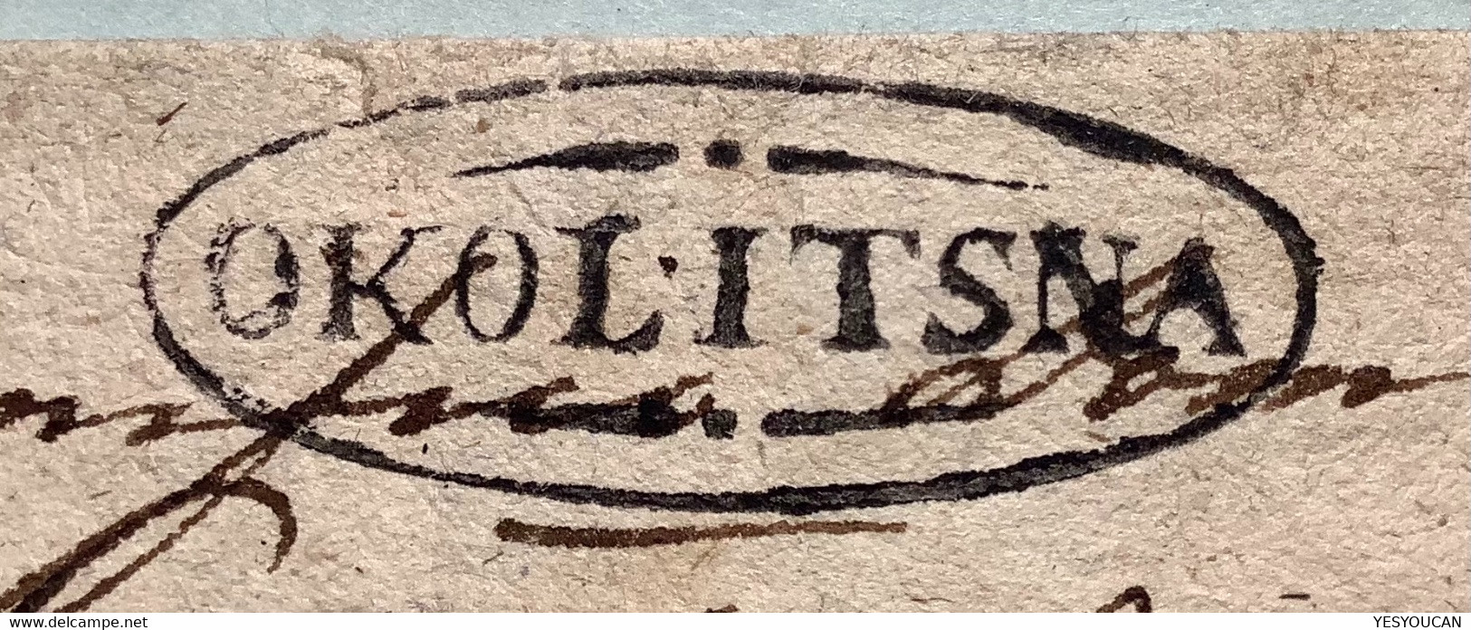 „OKOLITSNA“ 1818 RARE FIRST YEAR  Pre-Stamp Cover(OKOLIČNE CZECHOSLOVAKIA Österreich Ungarn Vorphilatelie Brief Lettre - ...-1850 Préphilatélie