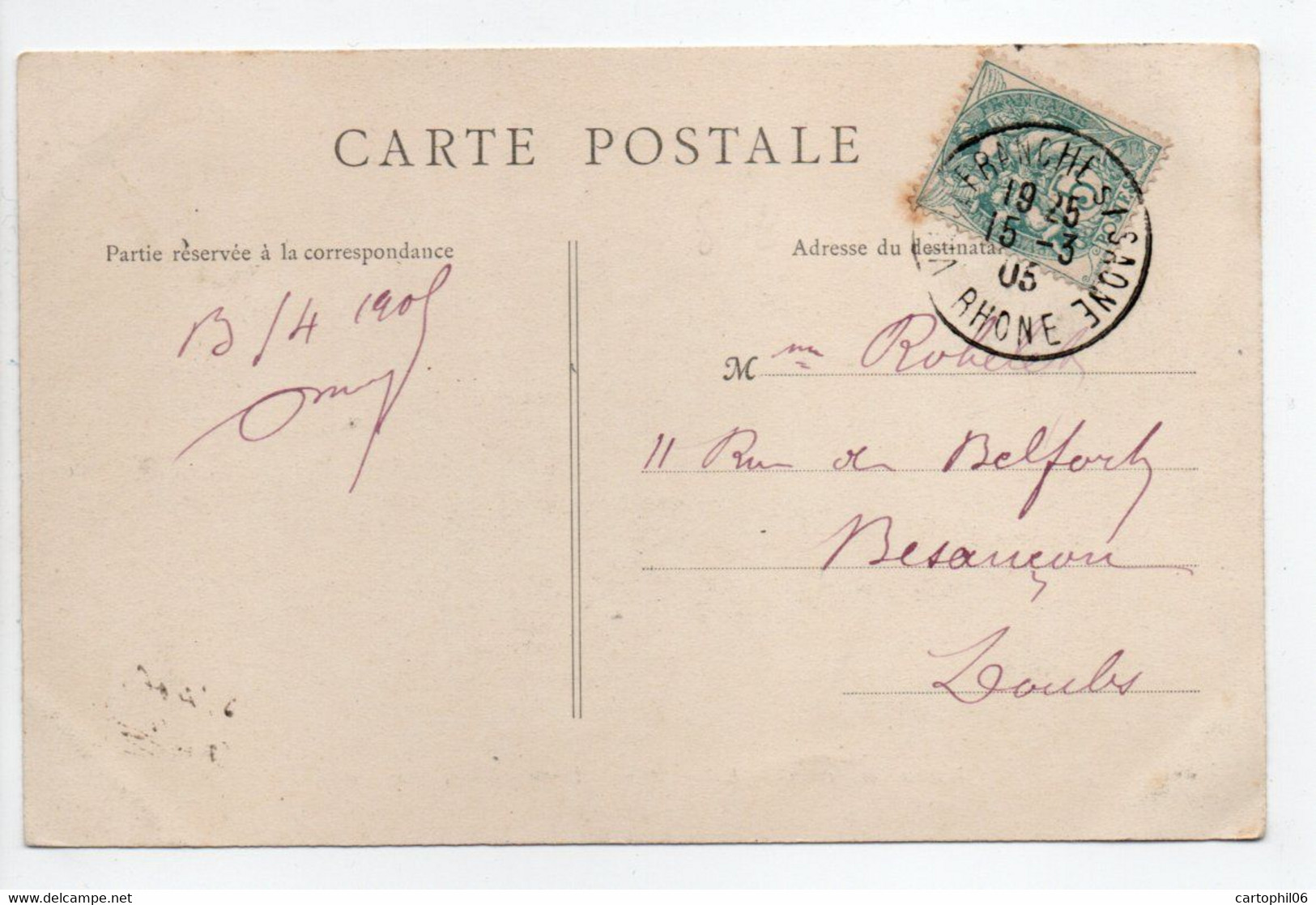 - CPA NEUVILLE-SUR-SAONE (69) - Eglise, Place Voltaire 1905 - Edition B. F. 845 - - Neuville Sur Saone