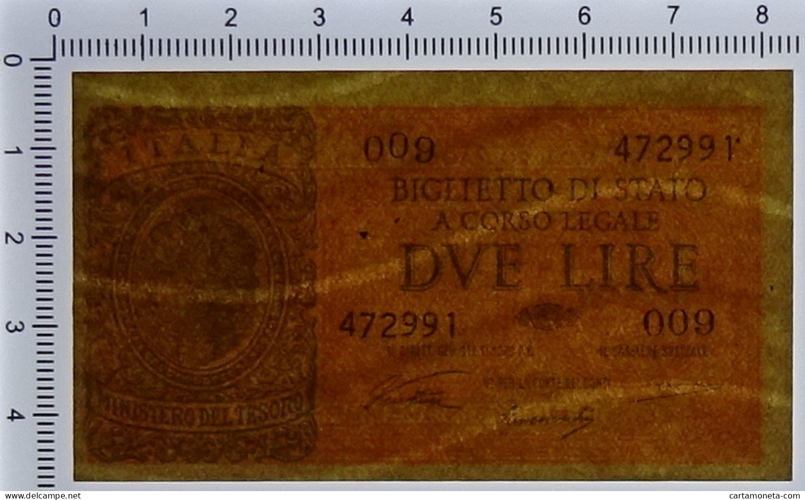 2 LIRE BIGLIETTO DI STATO LUOGOTENENZA UMBERTO VENTURA 23/11/1944 FDS-/FDS - Otros