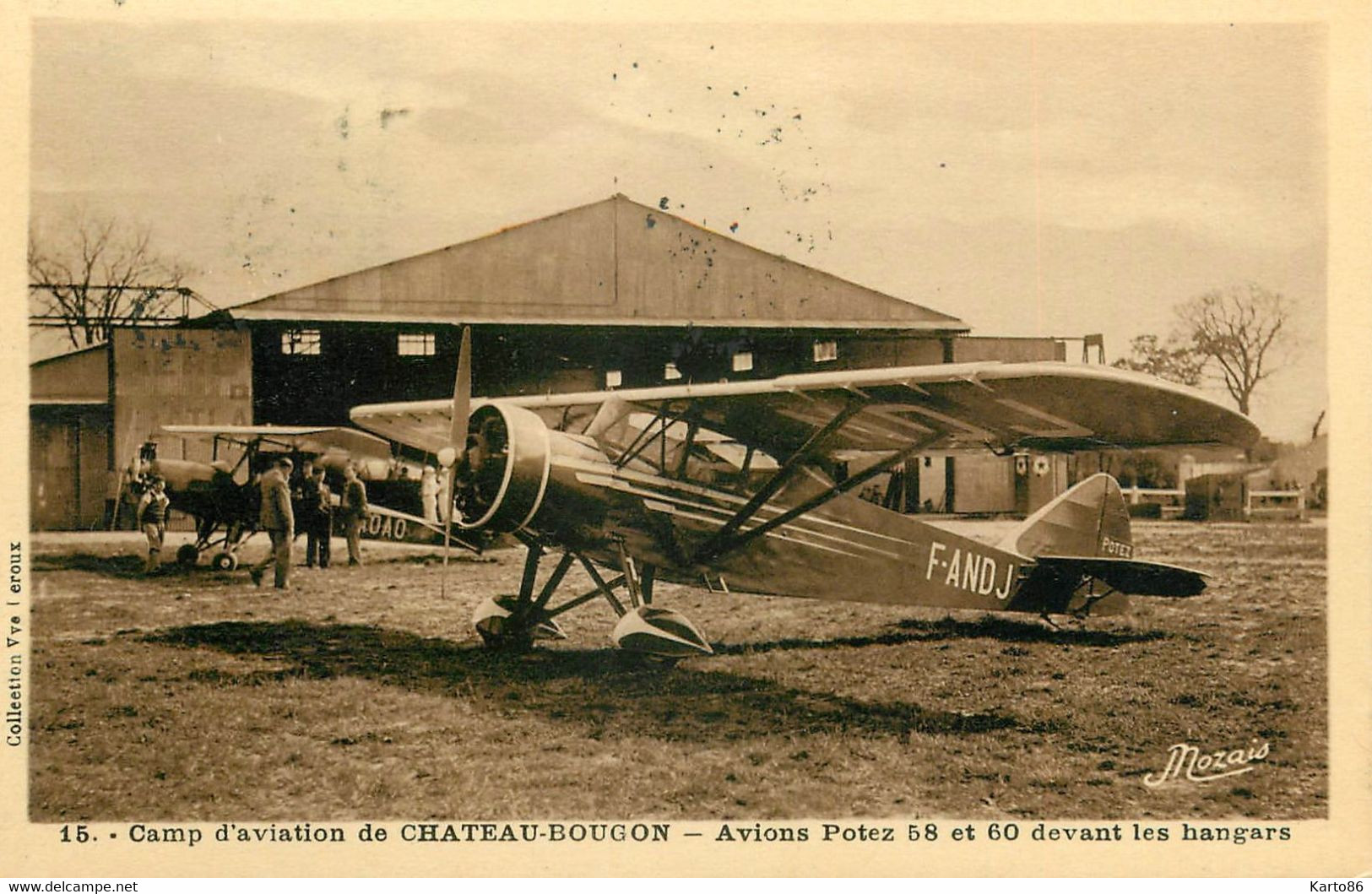 Bouguenais * Camp D'aviation De Chateau Bougon * Avion POTEZ 58 & 60 Devant Hangars * Avions Aviateur - Bouguenais