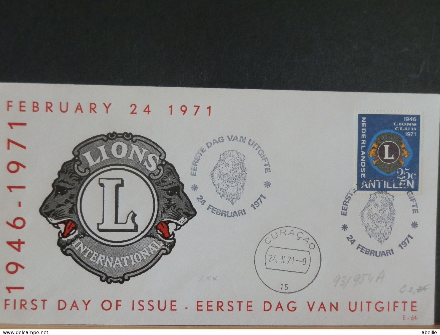 93/955  FDC NED. ANTILLEN - Other & Unclassified