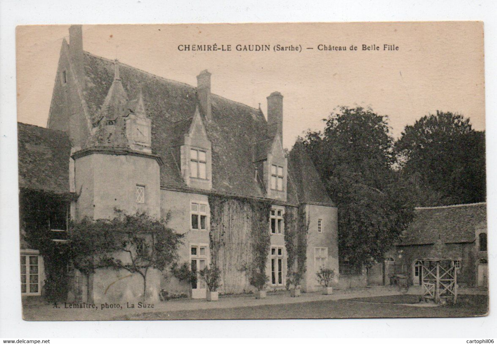 - CPA CHEMIRÉ-LE-GAUDIN (72) - Château De Belle Fille - Photo Lemaitre - - Autres & Non Classés