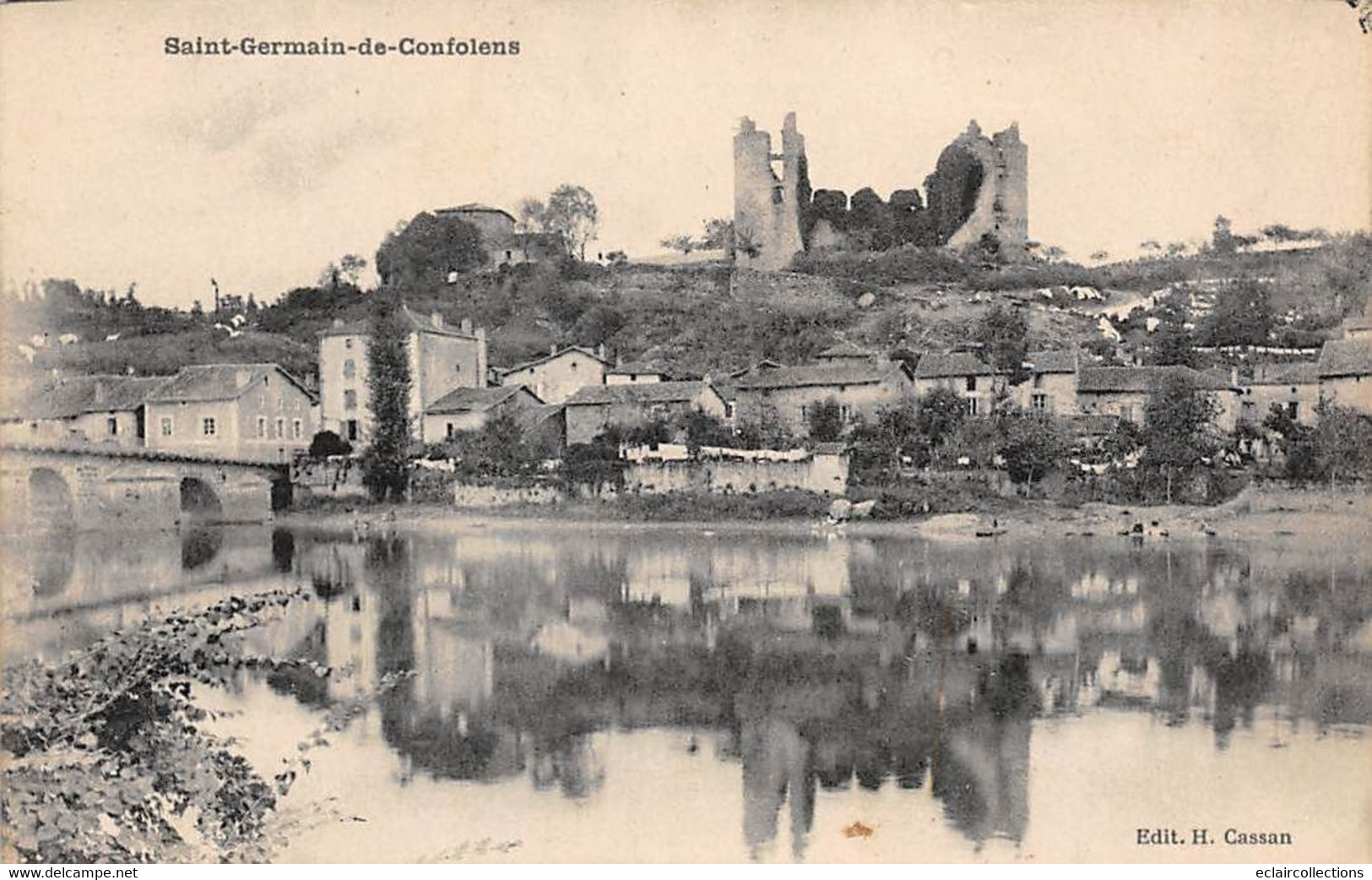 Saint Germain De Confolens         16       Aperçu De La Ville Et Le Château      (voir Scan) - Autres & Non Classés