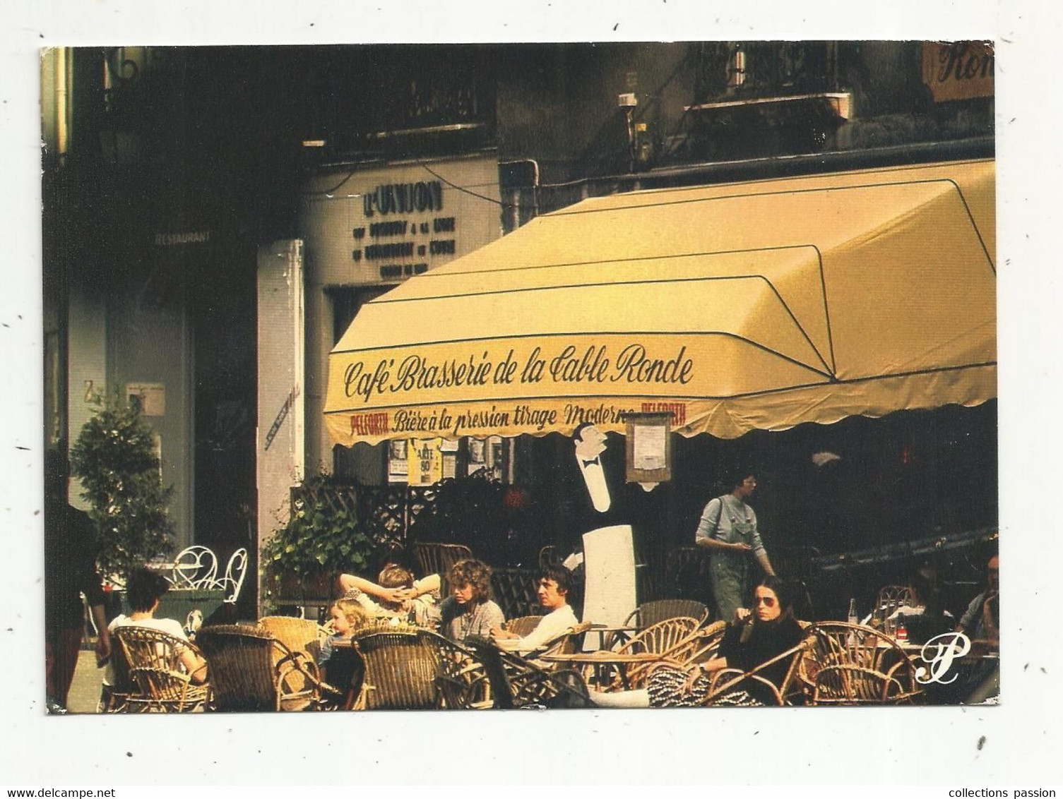 Cp , Commerce , Café Brasserie De La TABLE RONDE , 38 , GRENOBLE ,voyagée 1989 ,Pelforth - Caffé