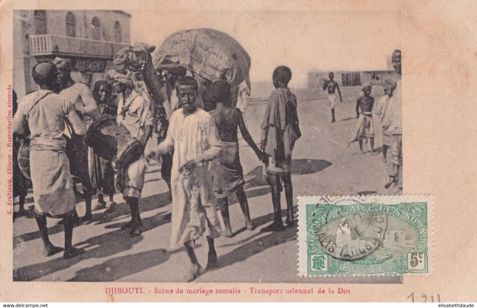 COTE DES SOMALIS - 1915 - CARTE De DJIBOUTI => MARSEILLE - Covers & Documents