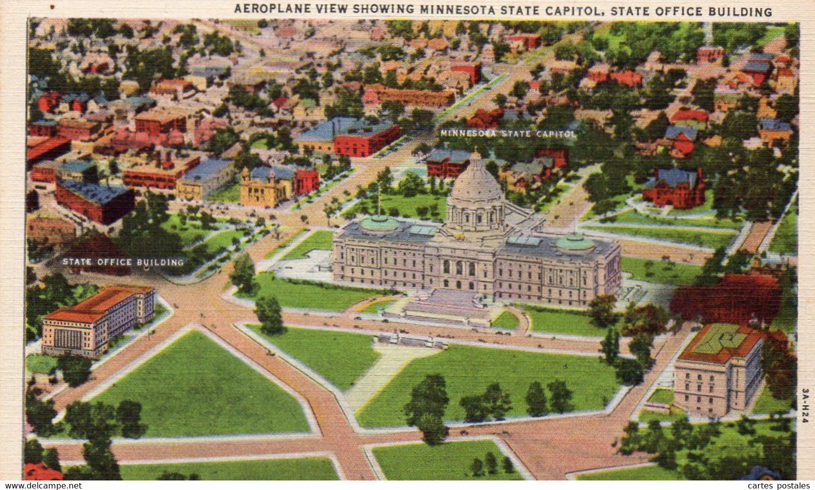 Aeroplane View Showing Minnesota State Capitol, State Office Building. ST PAUL And Art Institute - St Paul