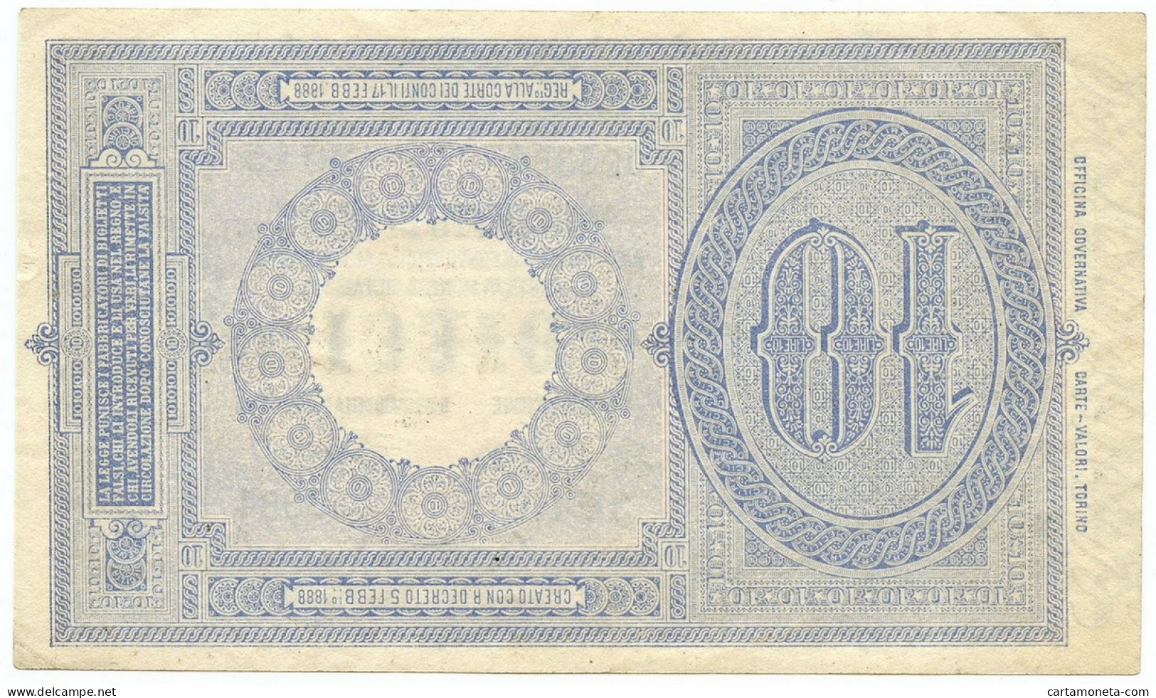 10 LIRE BIGLIETTO DI STATO EFFIGE UMBERTO I 28/12/1917 SPL+ - Regno D'Italia – Autres