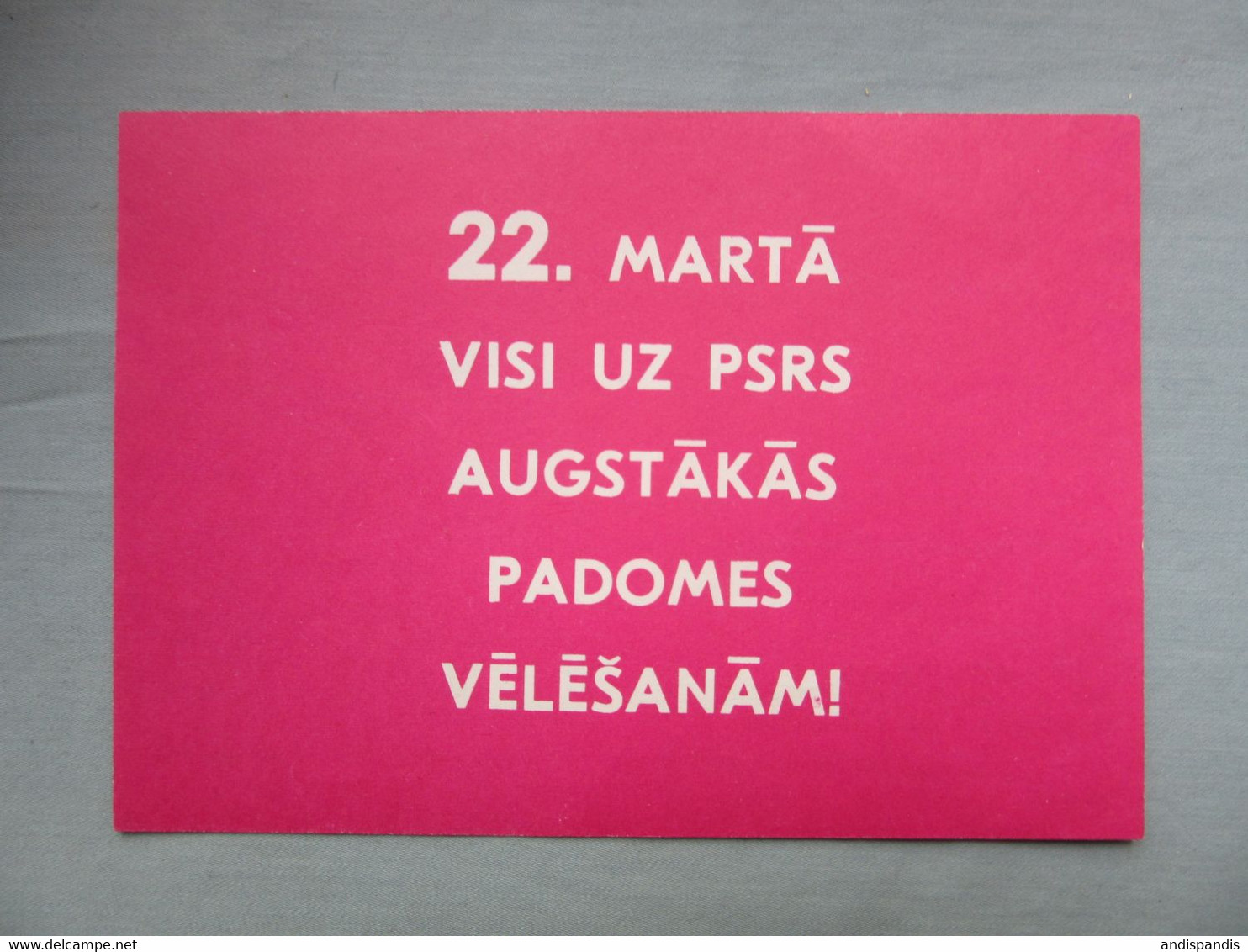 RUSSIA, USSR LATVIA  Y1987  SOVIET ELECTION Voting  INVITATION POSTCARD - Russia