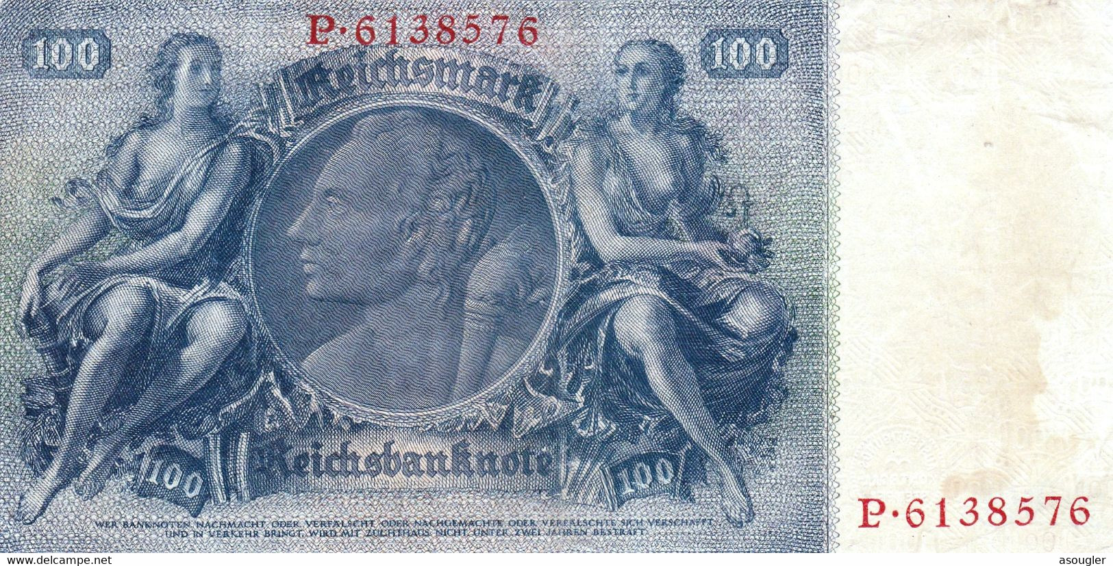 Germany 100 Reichsmark 1935 VF P-183a "free Shipping Via Registered Air Mail" - 100 Reichsmark