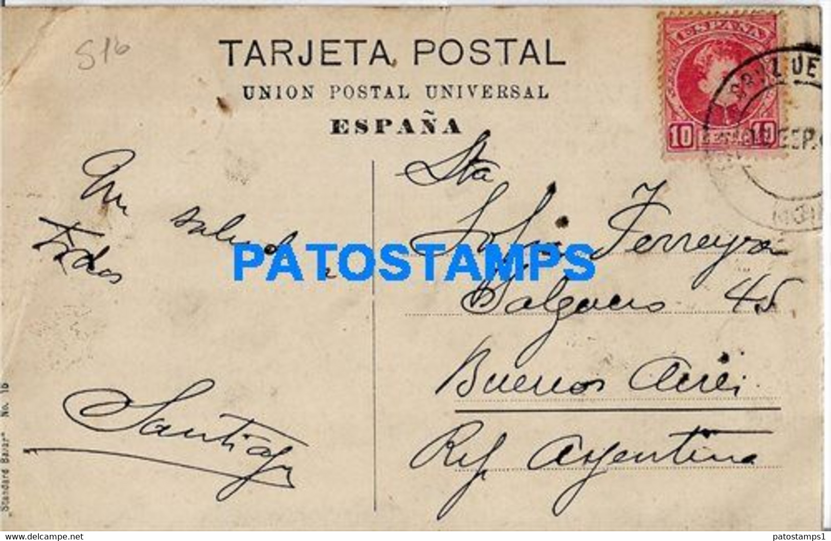 157767 SPAIN ESPAÑA SANTA CRUZ DE TENERIFE PLAZA DE LA CONSTITUCION BREAK CIRCULATED TO ARGENTINA POSTAL POSTCARD - Autres & Non Classés