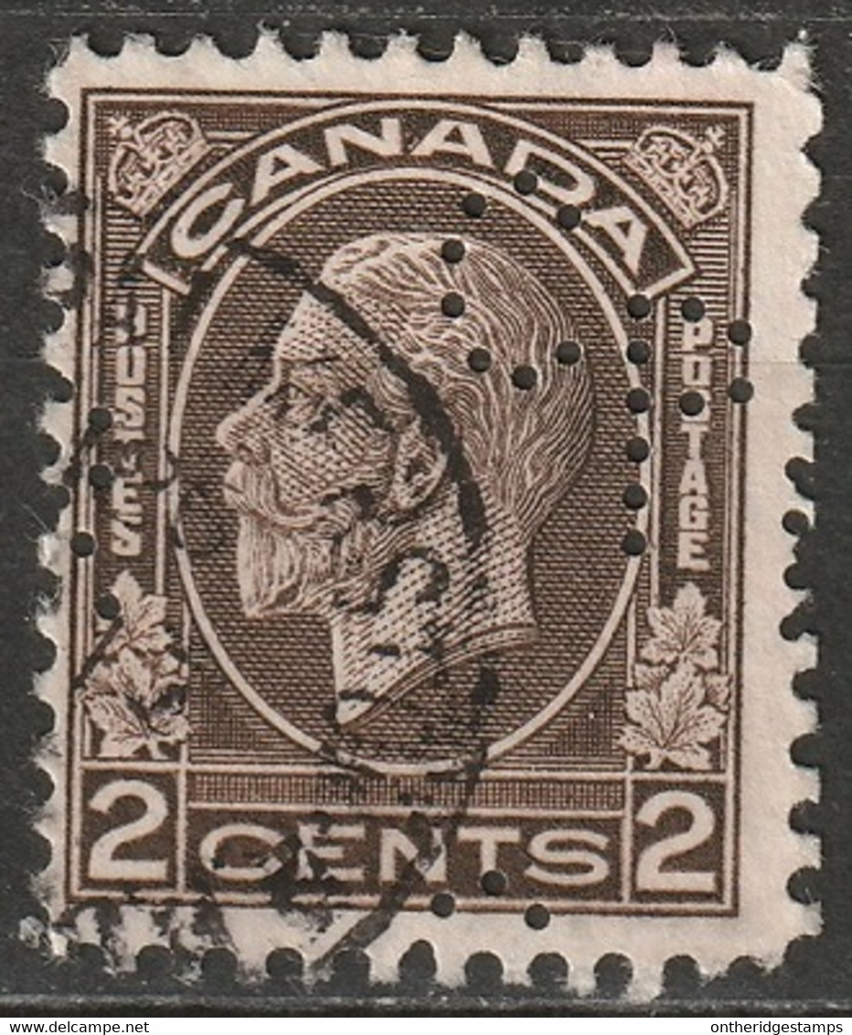 Canada 1932 Sc 196  Used "CPR" (CP Rail) Perfin - Perfins