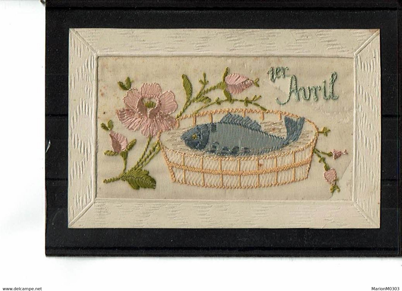 CARTE BRODEE  Premier Avril  09 - Embroidered