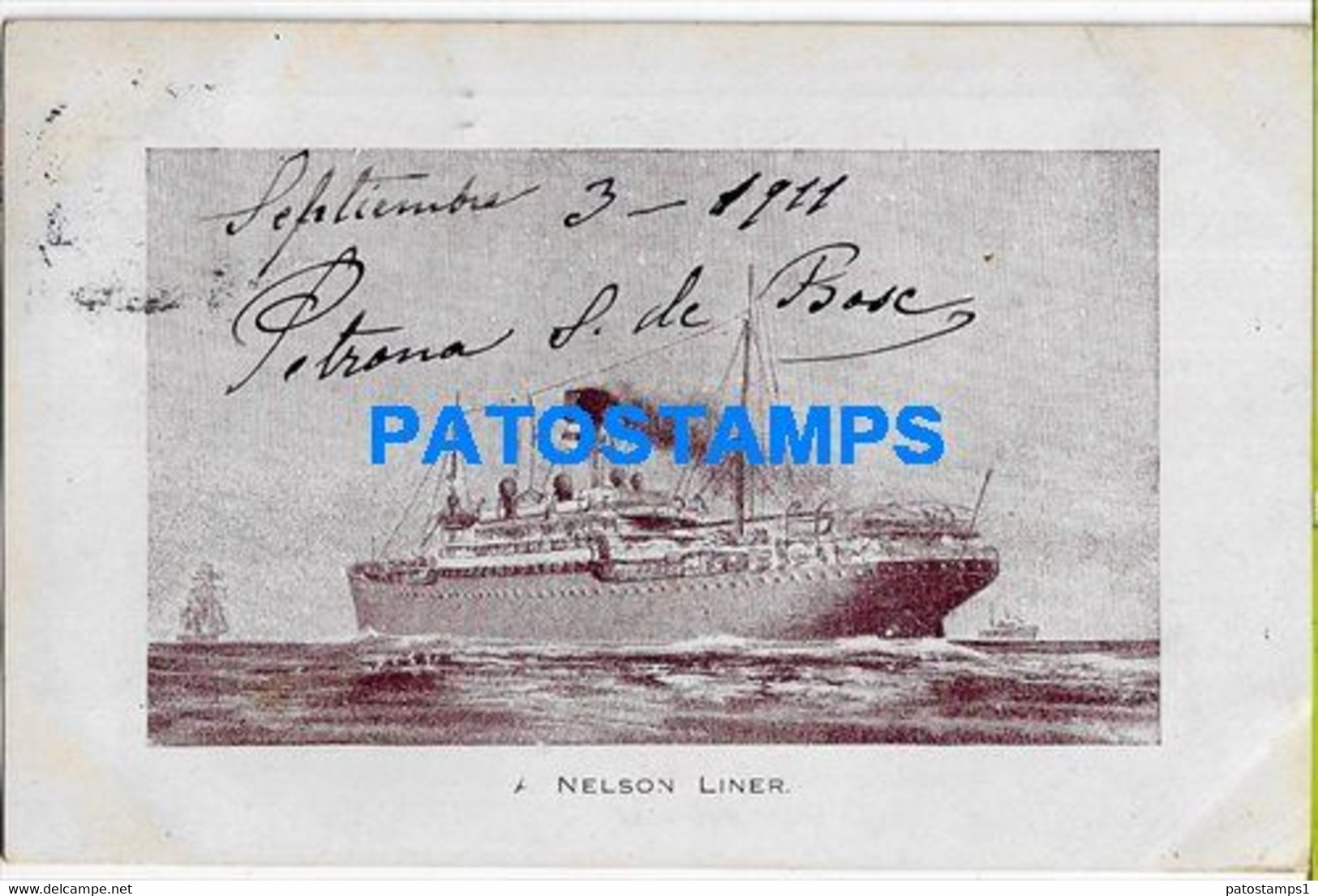 157805 SHIP BARCO A NELSON LINER SPOTTED CIRCULATED TO ARGENTINA POSTAL POSTCARD - Other & Unclassified