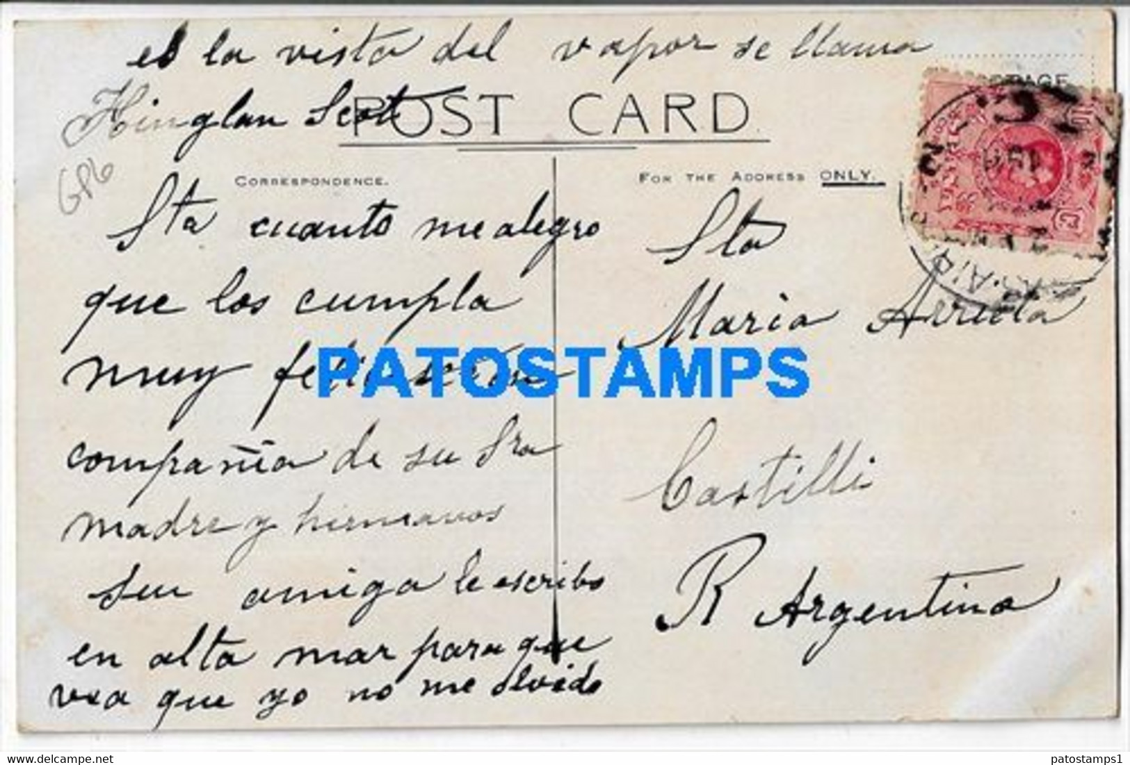 157805 SHIP BARCO A NELSON LINER SPOTTED CIRCULATED TO ARGENTINA POSTAL POSTCARD - Other & Unclassified