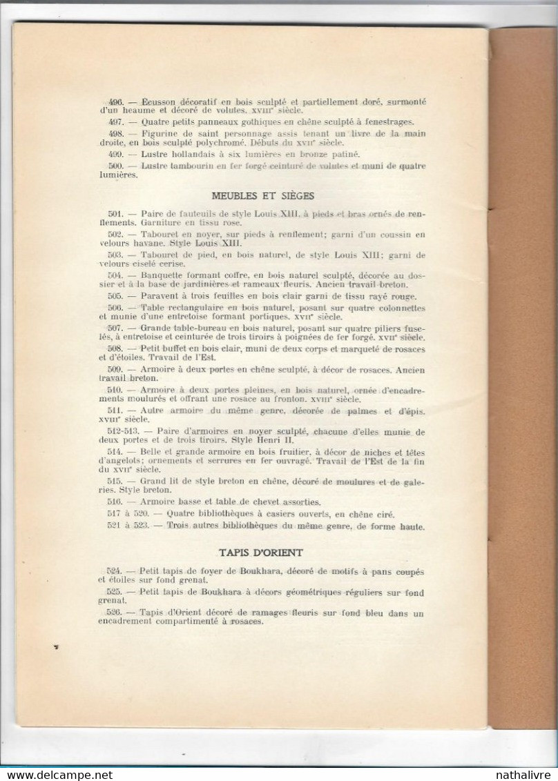 1936 Hôtel DROUOT Catalogue De Vente Objets D'Art D'Extrême-Orient Et Européens Objets D'Art Et Ameublement Tapis... - Arte