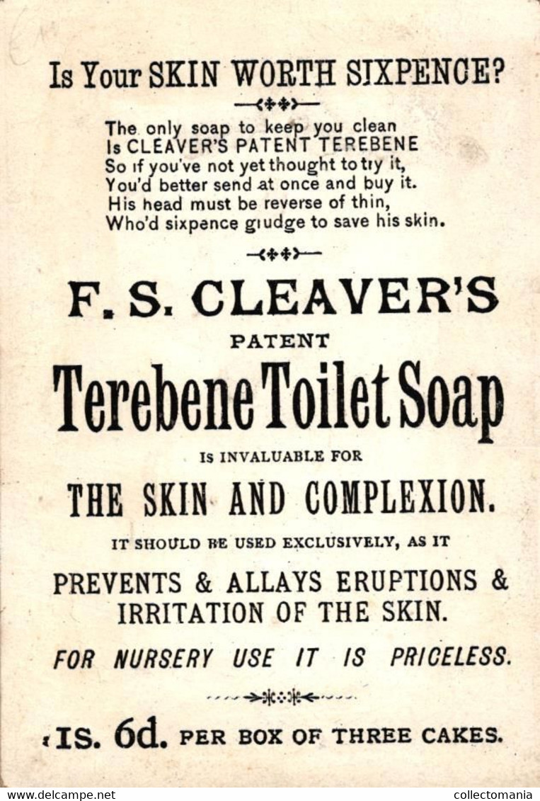 3Cards  F.S. Cleaver's Terebene Soap For The Skin Manufactory Red Lion Str  Holborn London - Andere & Zonder Classificatie