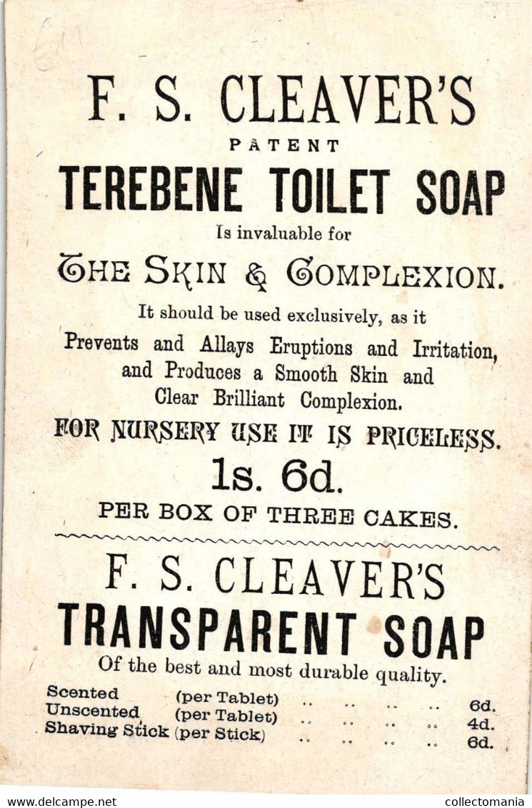3Cards  F.S. Cleaver's Terebene Soap For The Skin Manufactory Red Lion Str  Holborn London - Autres & Non Classés
