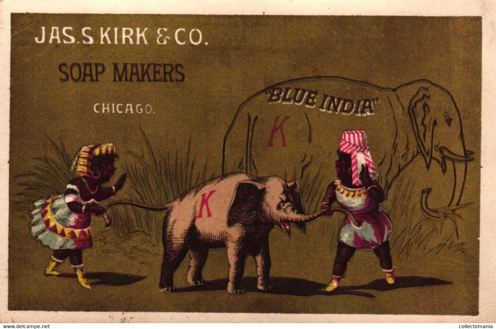 4 Cards Savon Imperial Jas. S. Kirk & C° Soap Makers Chicago Elephant Polar Bear Ourse Polaire MOTTLED GERMAN Savon Zeep - Produits De Beauté