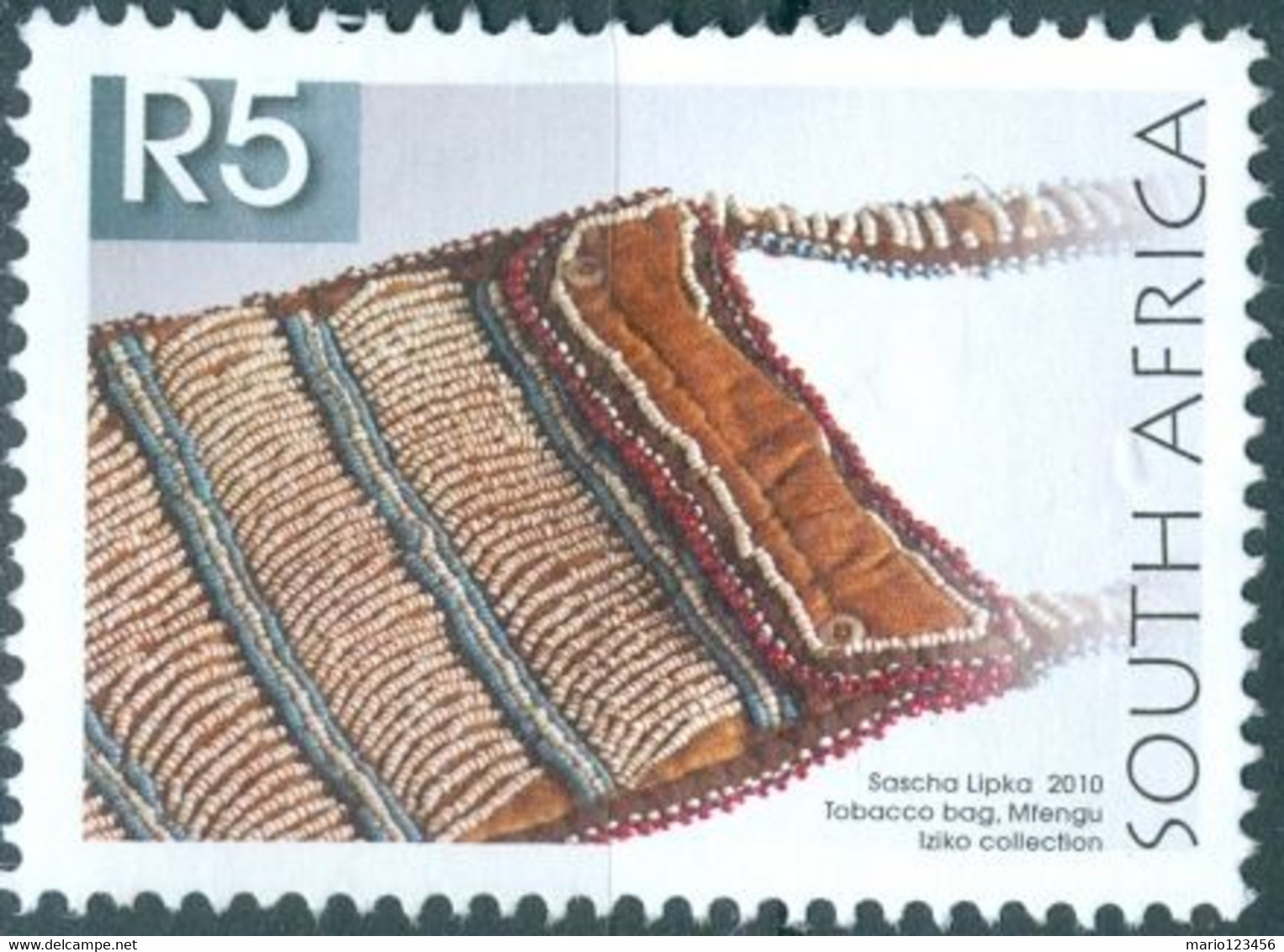 SUD AFRICA, SOUTH AFRICA, ARTE, TOBACCO BAG, 2010, 5 R., FRANCOBOLLO USATO Mi:ZA 2009, Scott:ZA 1438, Yt:ZA 1574 - Used Stamps