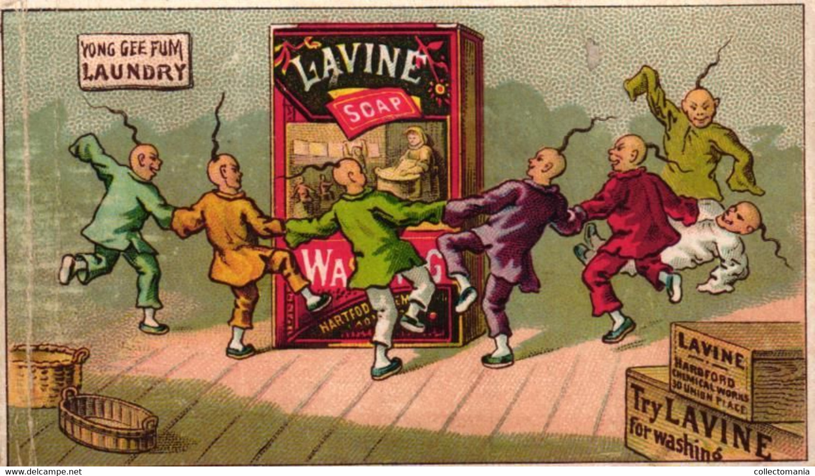 6 Cards Lavine Soap Washing Scrubbing  Chinese Indians Elephant - Other & Unclassified