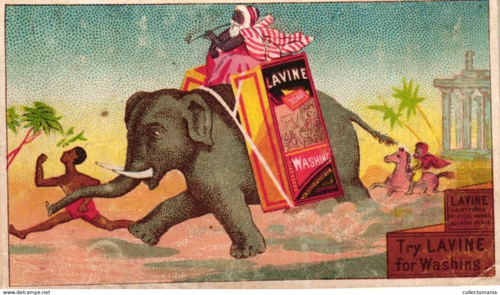 6 Cards Lavine Soap Washing Scrubbing  Chinese Indians Elephant - Other & Unclassified