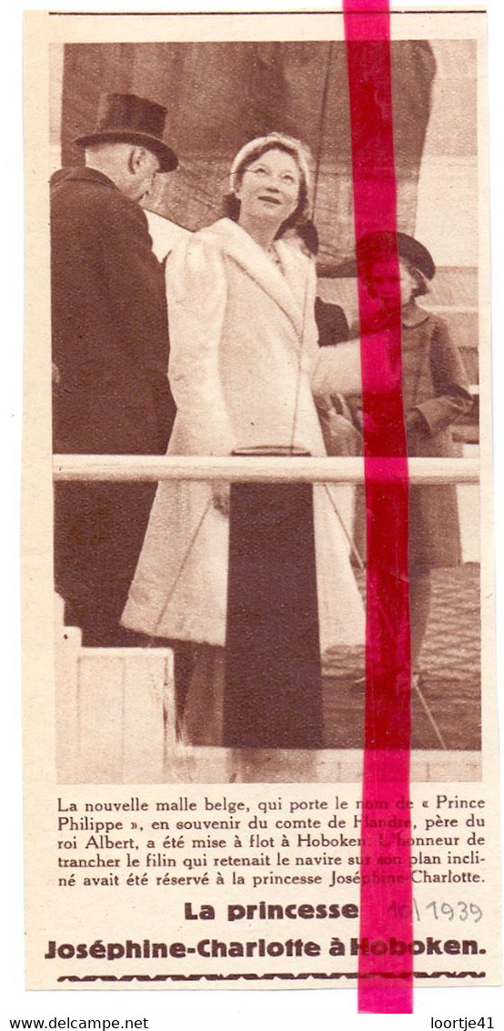 Orig. Knipsel Coupure Tijdschrift Magazine - Hoboken - Visite Princesse Josephine Charlotte - 1939 - Non Classificati