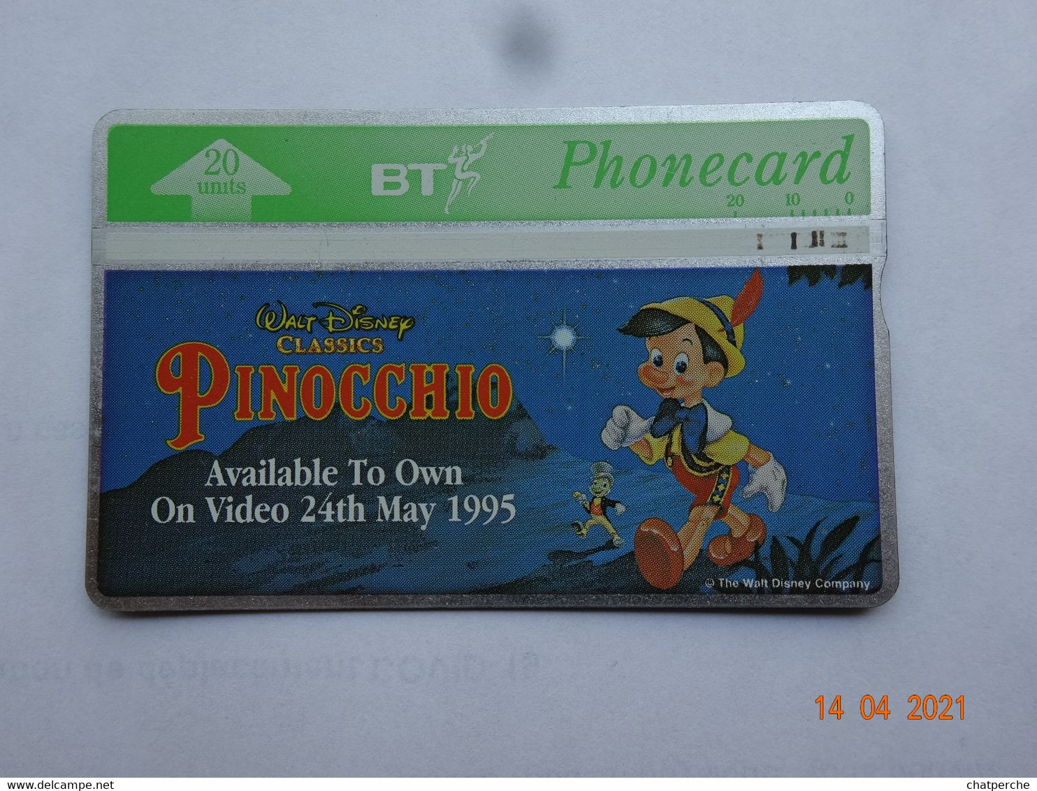 ROYAUME-UNI TÉLÉCARTE PHONE CARD TELECARD TARJETA TELEFÓNICA CINÉMA FILM LOT 4 TÉLÉCARTES FILM PINOCCHIO  DISNEY