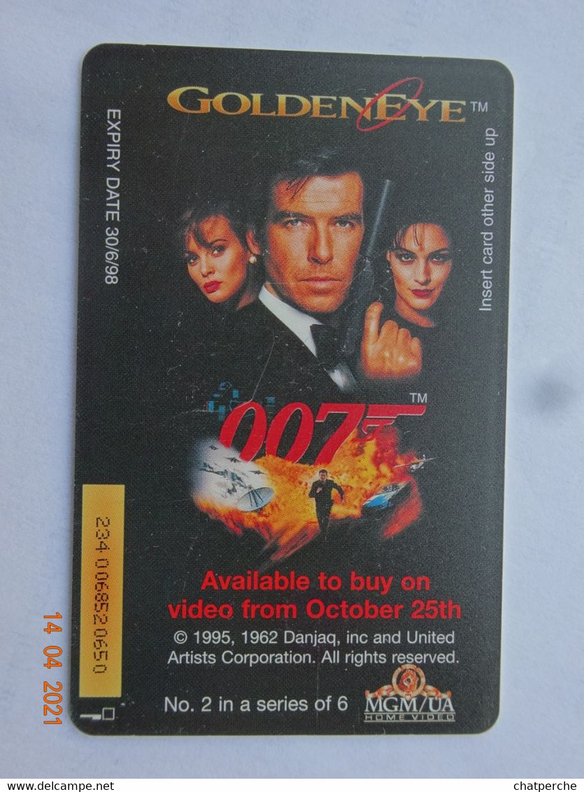 ROYAUME-UNI TÉLÉCARTE PHONE CARD TELECARD TARJETA TELEFÓNICA CINÉMA FILM LOT 6 TÉLÉCARTES COMPLÈTE GOLDENEY JAMES BOND