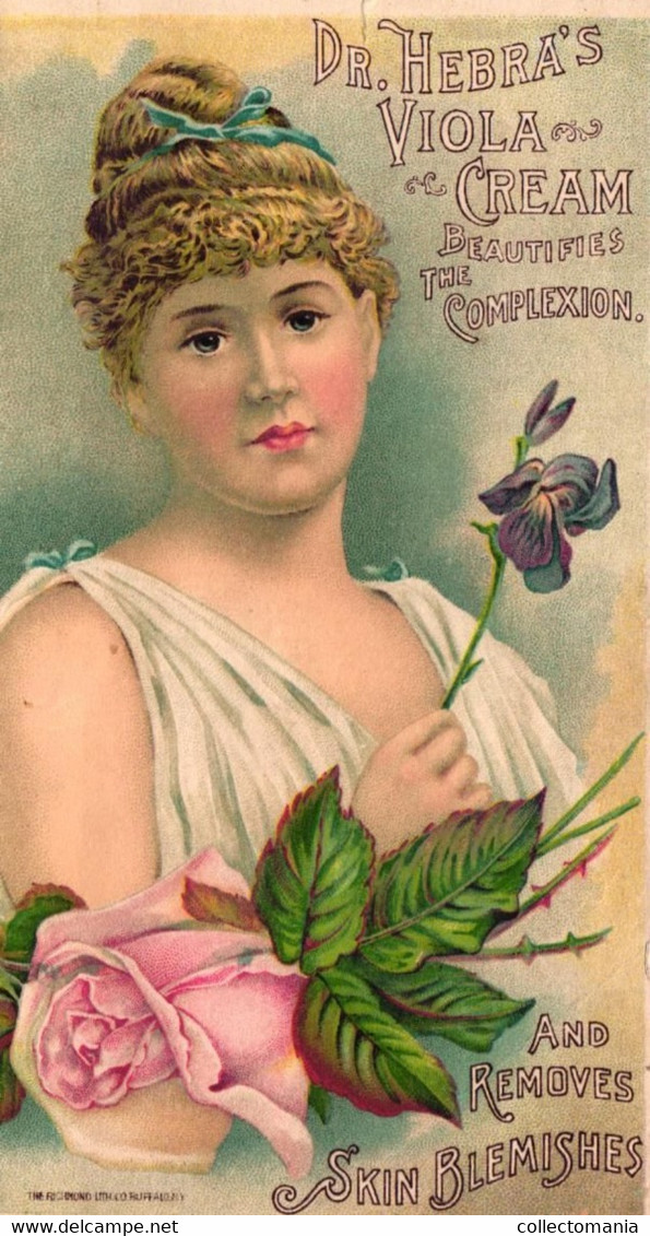 1 Card Folder Dr. Hebra's Viola Cream  Medicinal & Toilet Bittner Toledo OHIO - Sonstige & Ohne Zuordnung