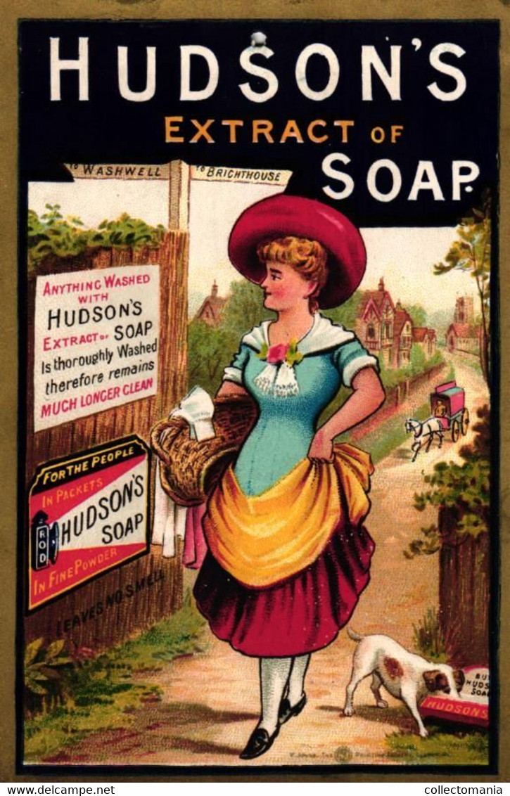 2 Cards Hudson's Extract Of Soap  Magic Lantern - Sonstige & Ohne Zuordnung