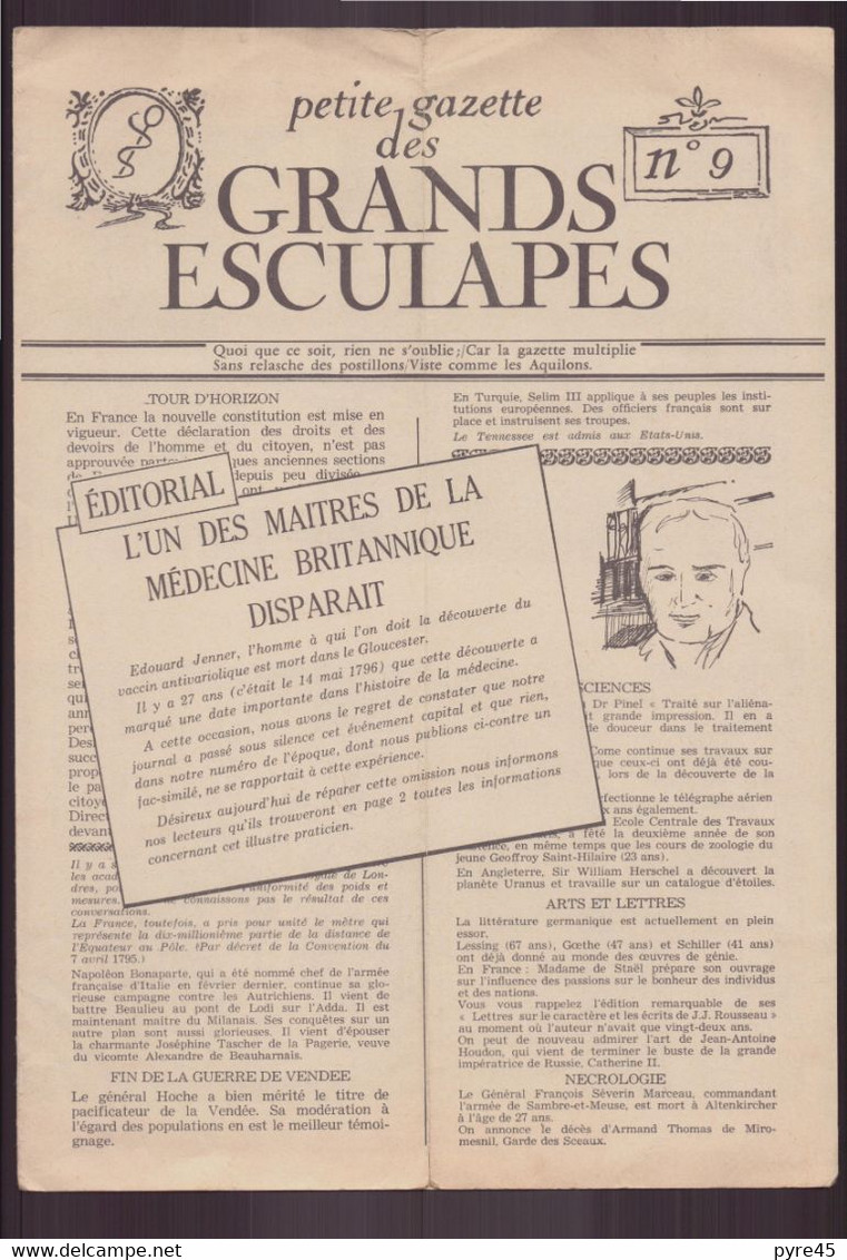 Petite Gazette Des Grands Esculapes, N° 9, 1950 - Medicina & Salute