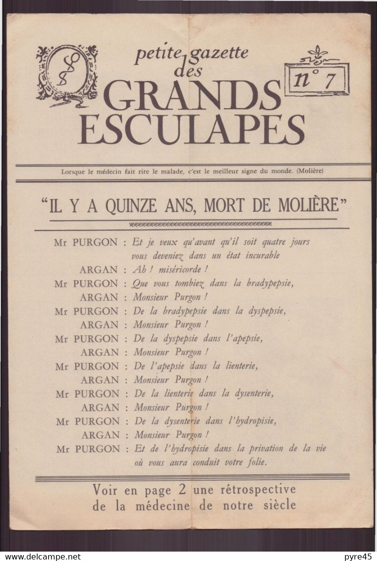 Petite Gazette Des Grands Esculapes, N° 7, 1950 - Medicina & Salute
