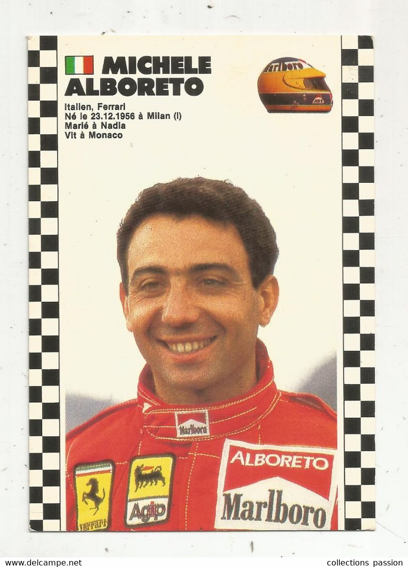Cp , Célébrité , SPORTIFS ,  Formule 1 , Saison 1986-1987 , Championnat Du Monde , MICHELE ALBORETO , Voyagée - Personalidades Deportivas