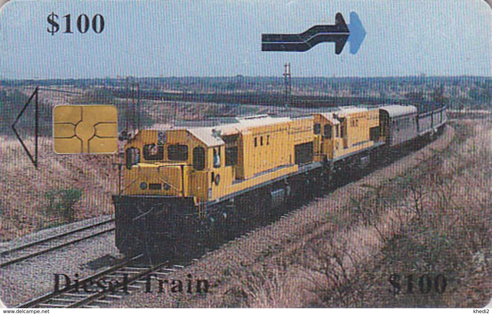 Télécarte à Puce ZIMBABWE - TRAIN Diesel 100 $ - Chip Phonecard Africa - ZUG Eisenbahn Trein - 3455 - Zimbabwe