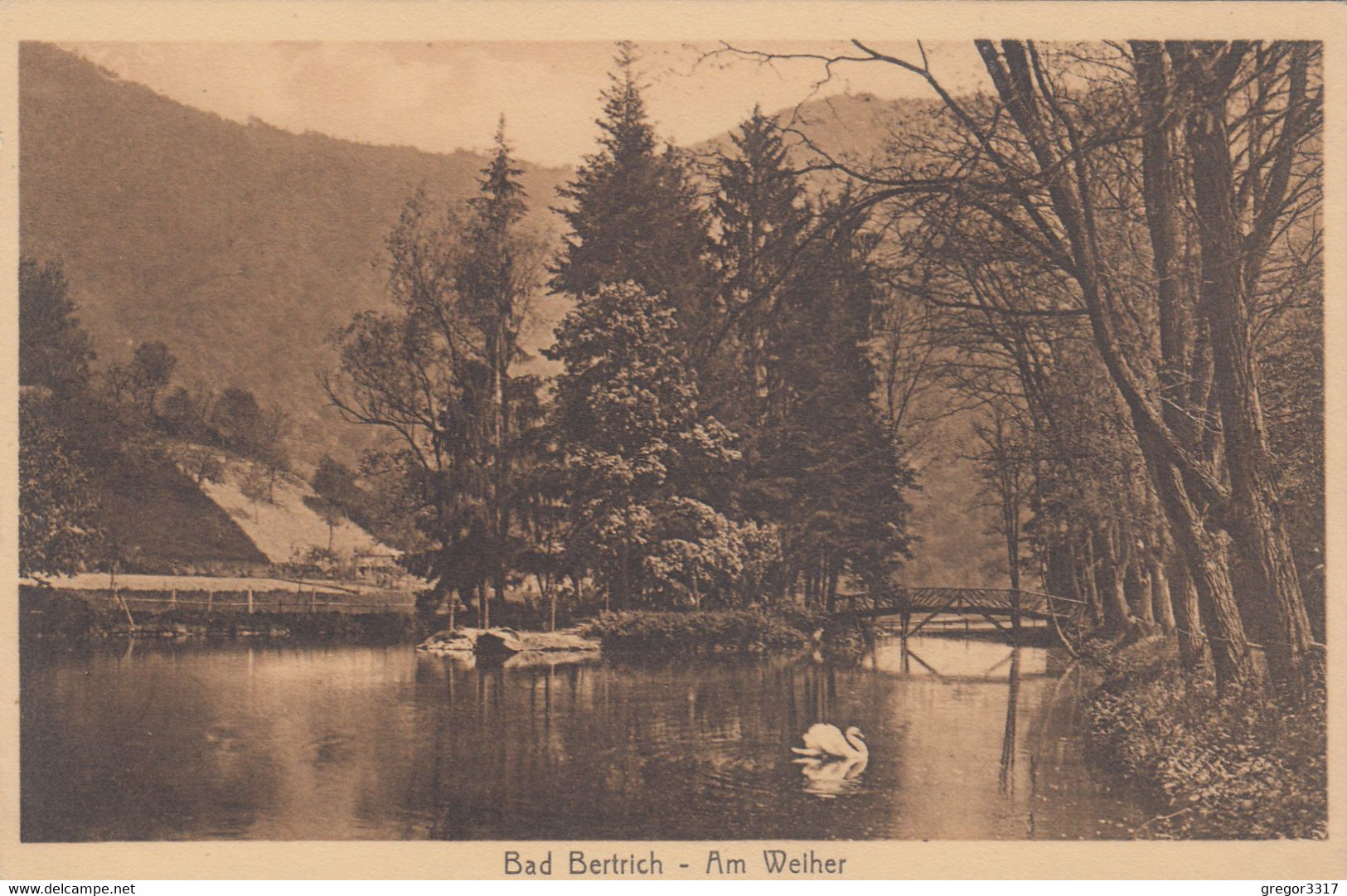 3121) BAD BERTRICH - Am WEIHER - Kleine Brücke Und Schwan - ALT !! - Bad Bertrich