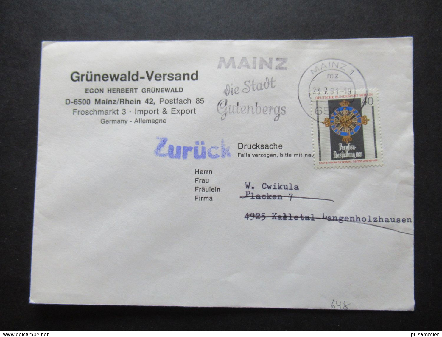 Berlin 1964 - 84 Retour / Nicht abgeholt usw. 24 Belege mit verschiedenen Stempeln und Aufklebern!! Auch Auslandsbriefe