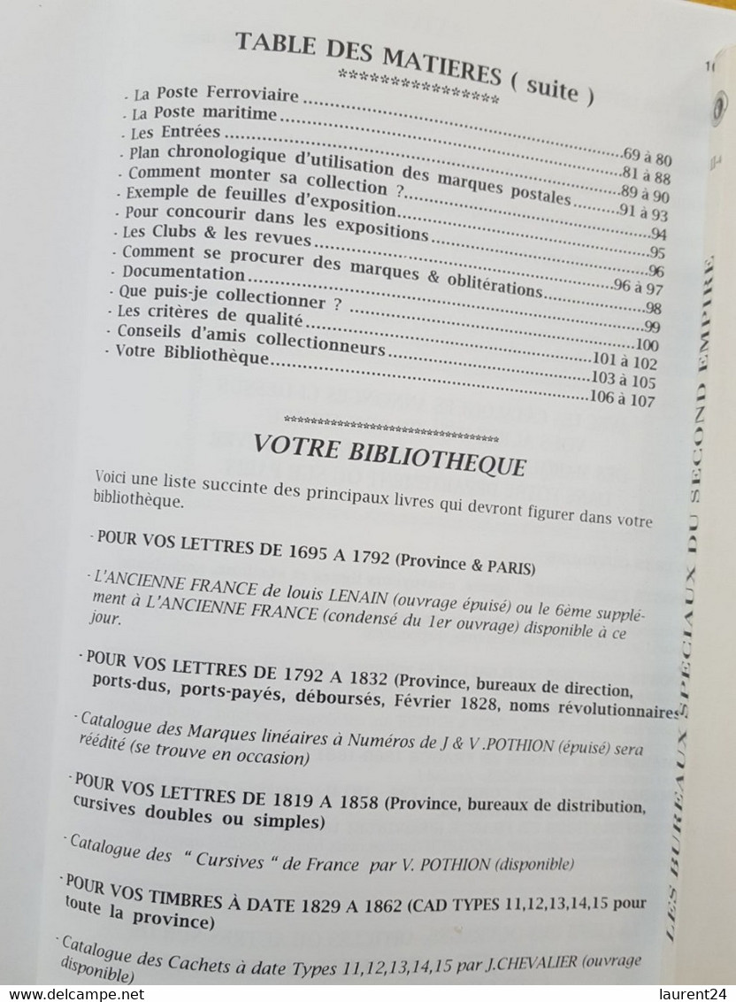 INITIATION AUX OBLITERATIONS FRANCAISES:Vincent POTHION (1996 ) - Handbooks