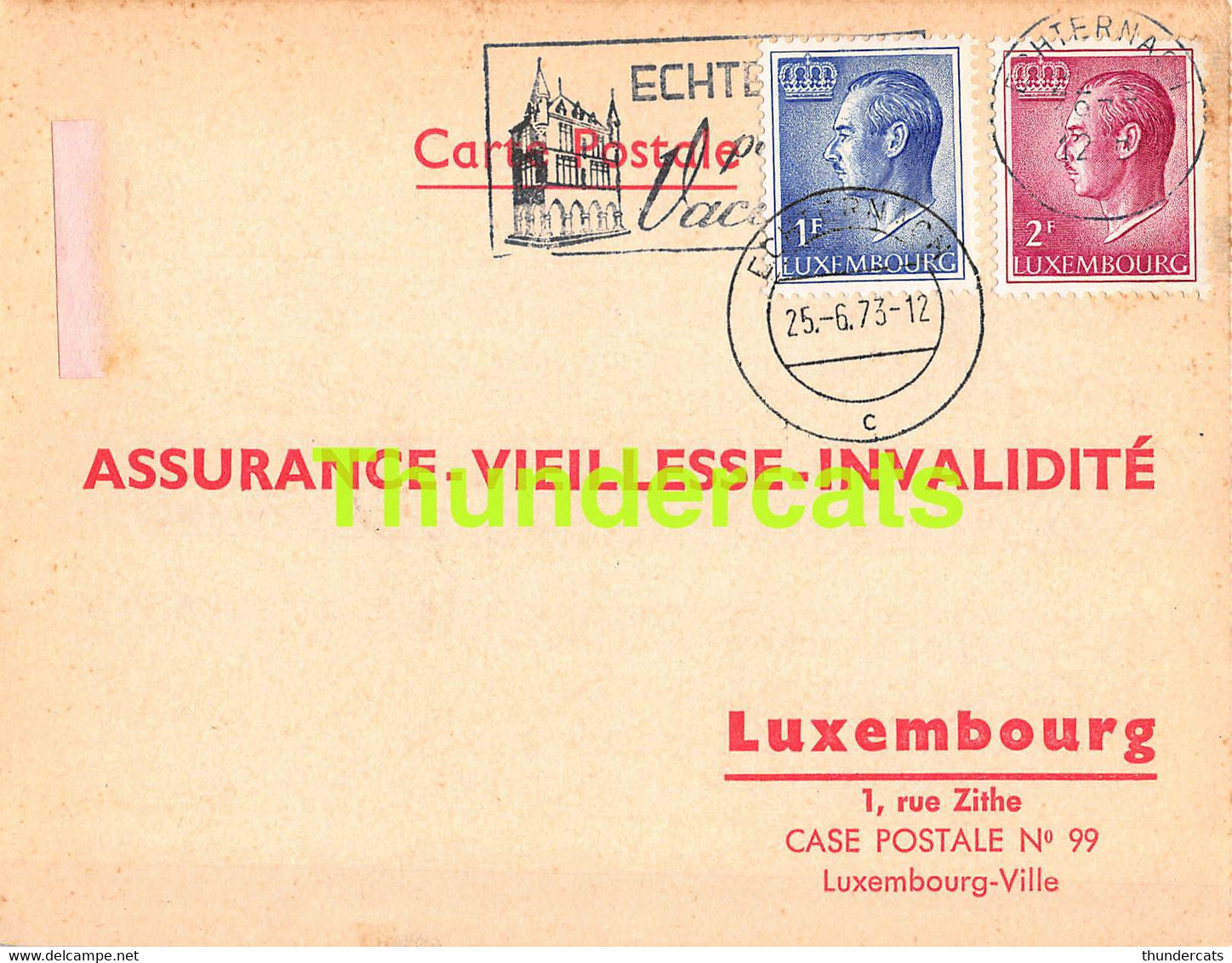 ASSURANCE VIEILLESSE INVALIDITE LUXEMBOURG 1973 ECHTERNACH WALDBILLIG - Covers & Documents