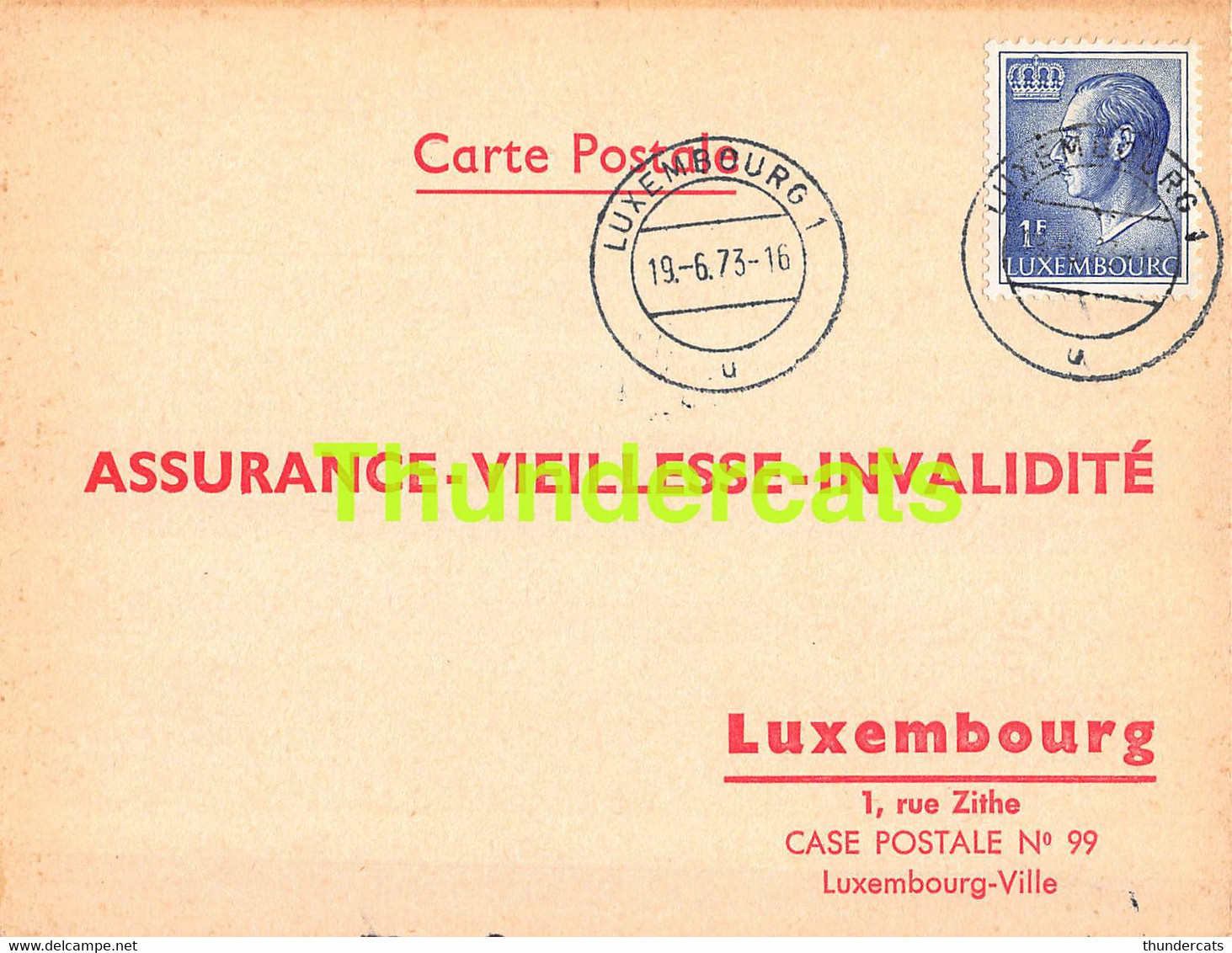 ASSURANCE VIEILLESSE INVALIDITE LUXEMBOURG 1973 ROLLINGER THEVES - Cartas & Documentos
