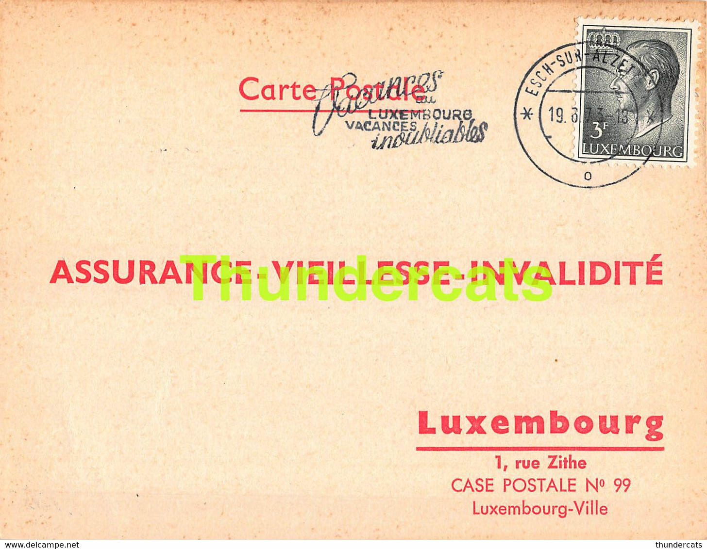 ASSURANCE VIEILLESSE INVALIDITE LUXEMBOURG 1973 ESCH SUR ALZETTE REUTER LILLY - Cartas & Documentos