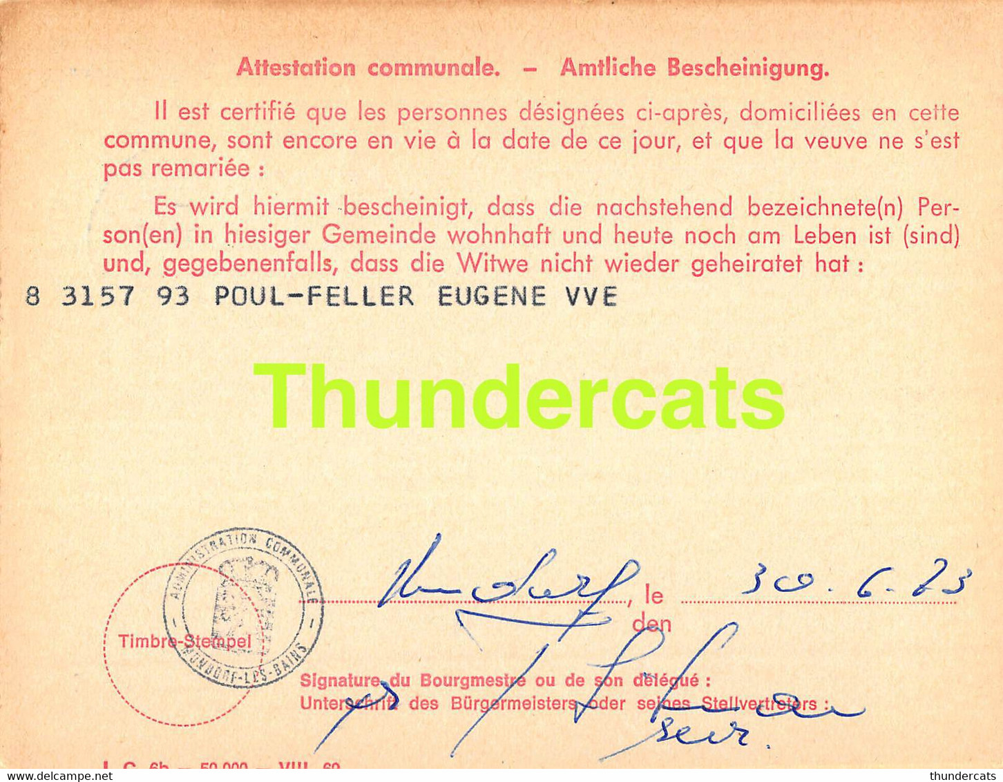 ASSURANCE VIEILLESSE INVALIDITE LUXEMBOURG 1973 MONDORF LES BAINS POUL FELLER - Cartas & Documentos