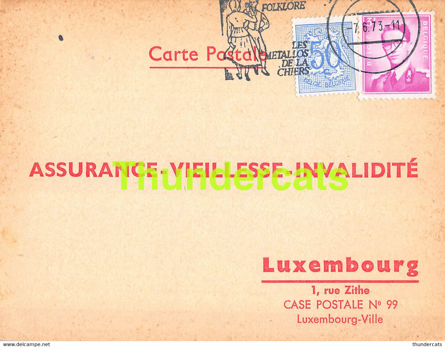 ASSURANCE VIEILLESSE INVALIDITE LUXEMBOURG 1973 ATHUS BECKER - Briefe U. Dokumente