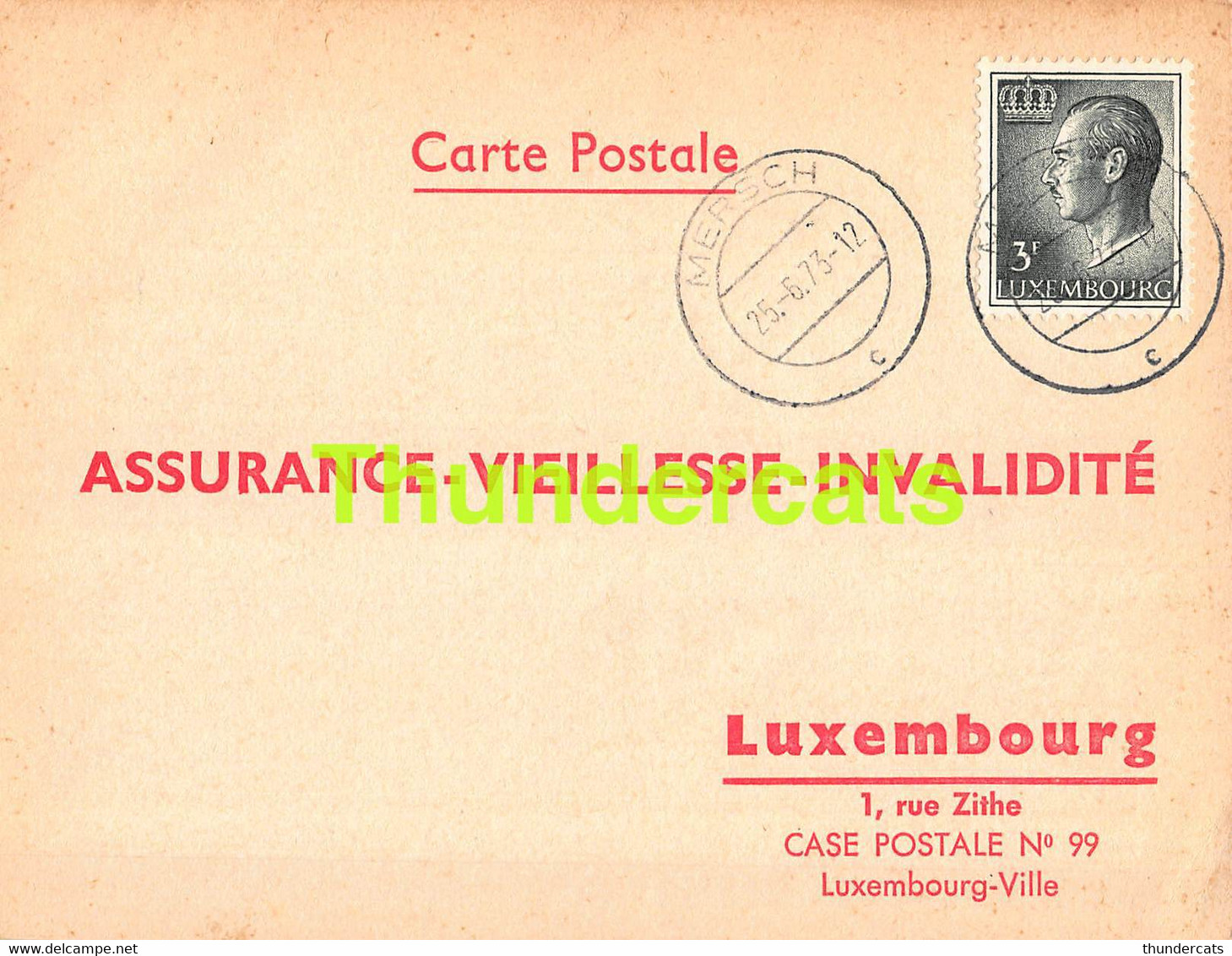ASSURANCE VIEILLESSE INVALIDITE LUXEMBOURG 1973 MERSCH WEBER BIRNBAUM - Storia Postale