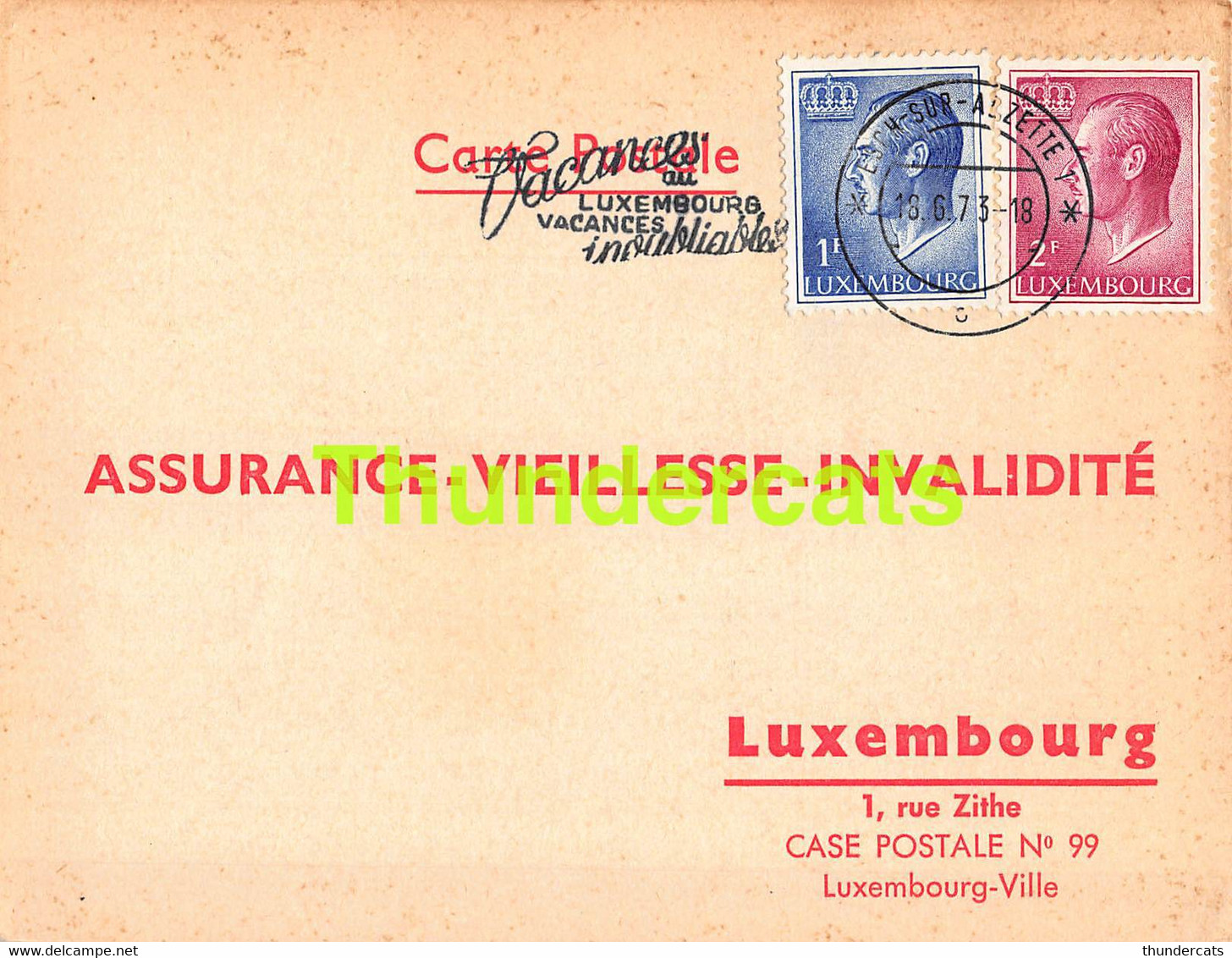 ASSURANCE VIEILLESSE INVALIDITE LUXEMBOURG 1973 ESCH SUR ALZETTE  TESSARO STRAMARE - Covers & Documents
