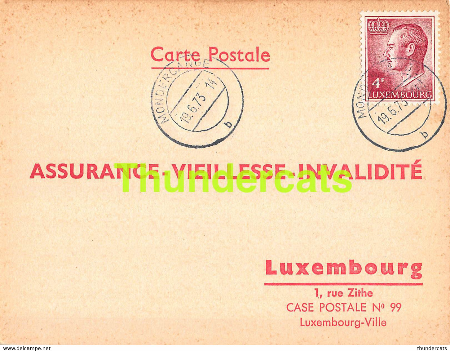 ASSURANCE VIEILLESSE INVALIDITE LUXEMBOURG 1973 MONDERCANGE RACH - Briefe U. Dokumente
