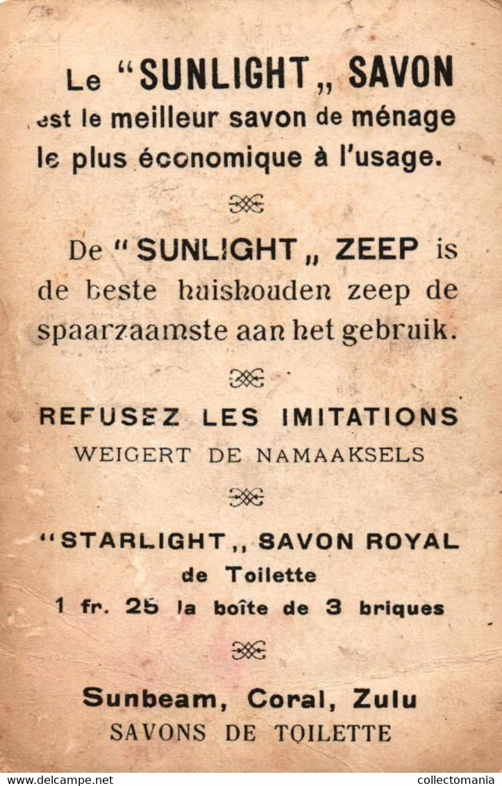 6 Cards Sunlight Zeep Savon  Lith. De Rycker