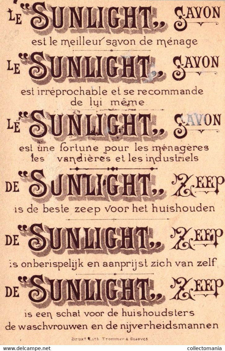 6 Cards Sunlight Zeep Savon  Lith. Trommers