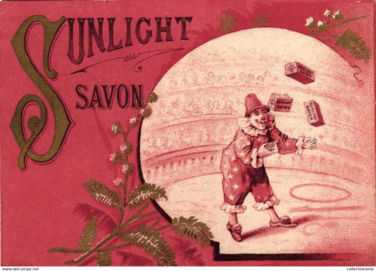 6 Cards Sunlight Zeep Savon   Lith. De Wolf Frères & Cammaert Pink Background - Other & Unclassified