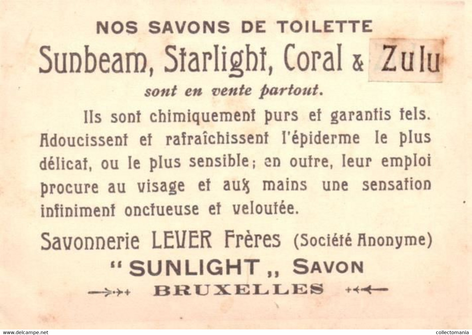 6 Cards Sunlight Zeep Savon Royal  de Toilette BRUXELLES  Zulu Coral Starlight  Japanese scenes