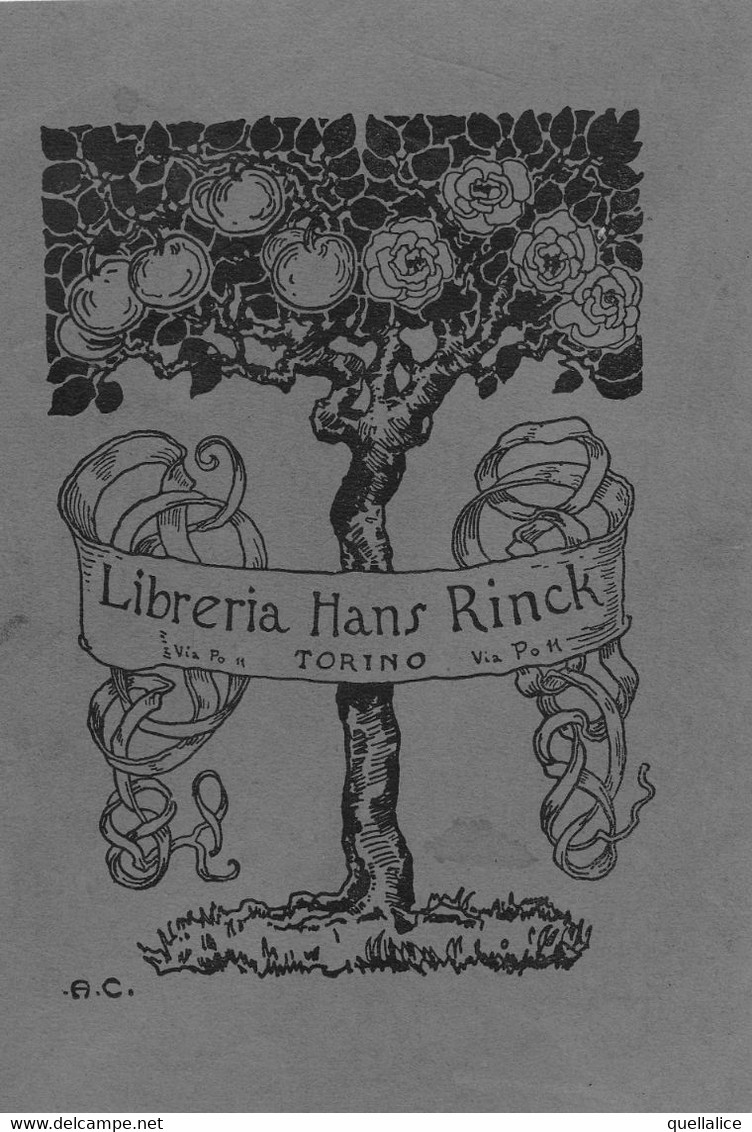 02685 "LIBRERIA HANS RINCK - TORINO - VIA PO 11" EX LIBRIS A.C. - Ex-libris